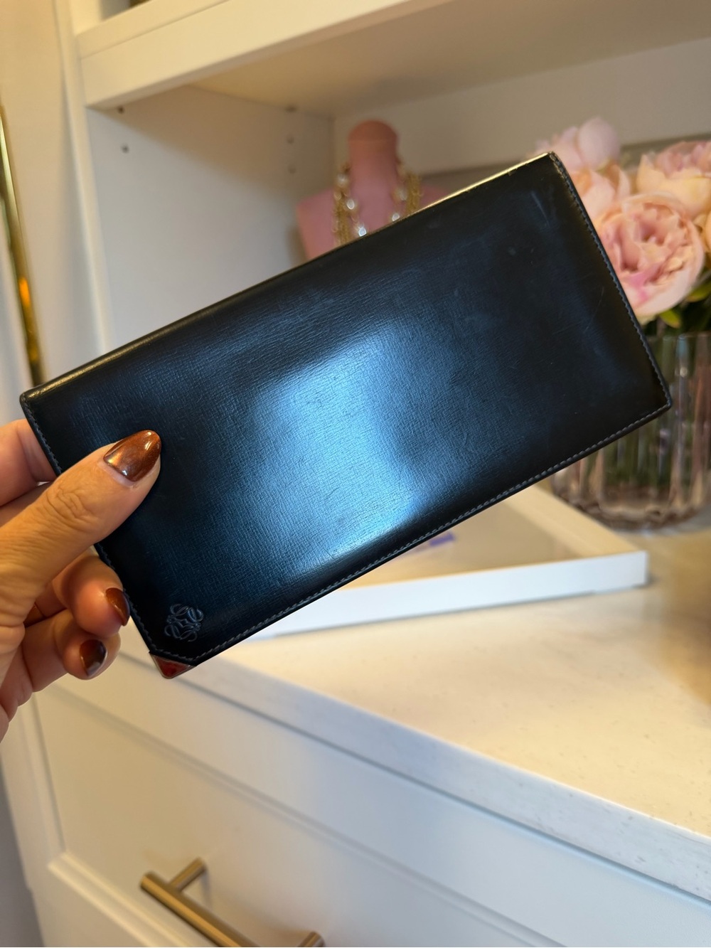 Loewe Black Leather Long Card & Key Holder
